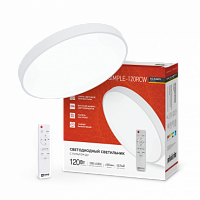 Светильник светодиодный SCANDY SIMPLE-120RCW 120Вт 230В 3000-6500K 9600Лм 500x50мм с пультом ДУ белый IN HOME (1/3) (4690612047119)