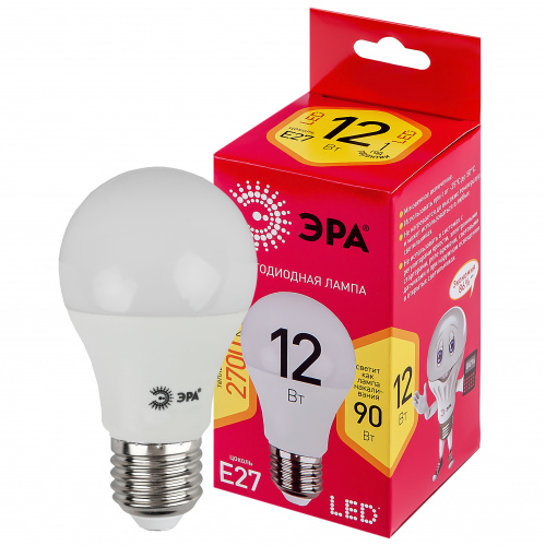 Лампа светодиодная ЭРА RED LINE LED A60-12W-827-E27 R Е27 / E27 12Вт груша теплый белый свет (10/100/2000) (Б0050197) фото 3