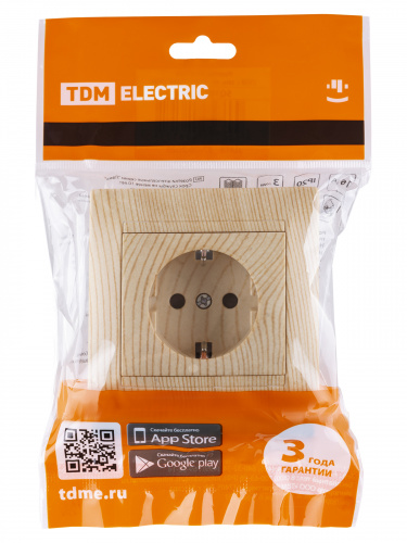 Розетка 2П+З 16А 250В с защ. шт. сосна , с/у, "Лама" (10/120) TDM (SQ1815-0311) фото 2 Розетка 2П+З 16А 250В с защ. шт. сосна , с/у, "Лама" (10/120) TDM (SQ1815-0311) фото 2