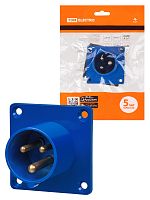 Вилка 613 скрытая 2Р+РЕ 16А 220В IP44 TDM (20/120) (SQ0607-0001)