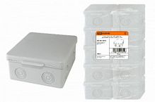 Распаячная коробка ОП 80х80х50мм, крышка, IP54, 7вх., без гермовводов TDM (1/10/100) (SQ1401-0812)