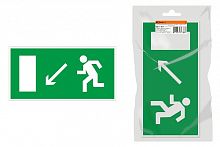 Знак "Направление к эвакуационному выходу налево вниз" 350х124мм для ССА инд. упаковка TDM (SQ0817-1002)