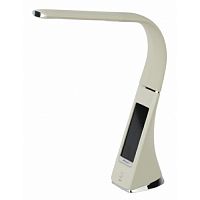 Светильник светодиодный ЭРА настольный NLED-461-7W-BG сенсор диммер 4000К (часы будильник дата день недели термометр) бежевый (12/180) (Б0031611)