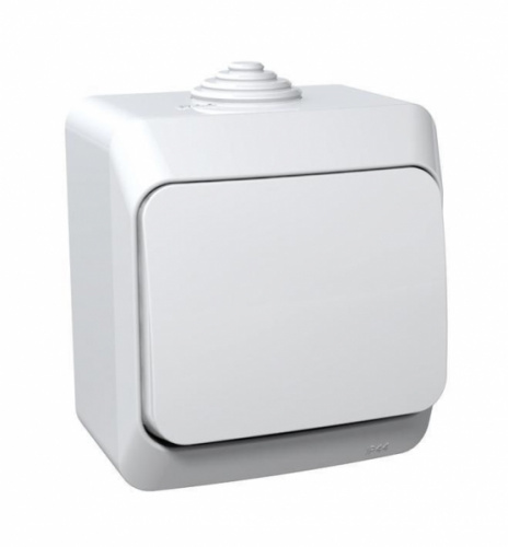 Переключатель проходной 1-кл. О/У ЭТЮД 10А IP44 10AX бел. Systeme Electric BA10-046B (1/14/112)