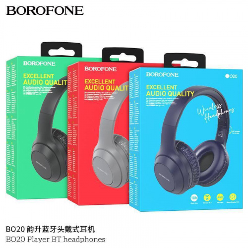 Наушники полноразмерные Borofone BO20 Player, беспроводные, bluetooth 5.3, AUX, цвет: чёрный (1/60) (6974443387797)