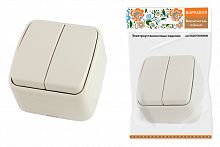 Выключатель 2-кл. открытой установки IP20 10А, сл. кость "Дача" Народная (1/10/100) (SQ1824-0015)