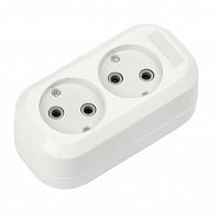 Колодка розеточная SMARTBUY 2 гнезда 10А/2,2кВт без заземления (SBE-10-2-00-N) (1/100)