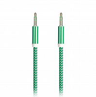 Кабель Smartbuy AUX 3.5-3.5 мм (M-M), 1 м, зеленый, нейлоновая оплетка, (A-35-35 green)/100
