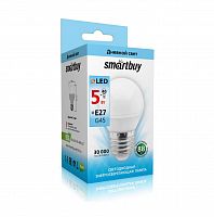 Лампа светодиодная SMARTBUY GL45 5Вт 220V 4000K E27 (глоб, нейтральный свет) (10/100) (SBL-G45-05-40K-E27)