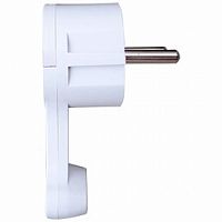 Вилка угловая ECOLA base плоская "За шкаф" Белая с заземлением 16А 250V (10/200) (AEPL1WEAY)