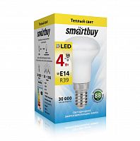 Лампа светодиодная SMARTBUY R39 4Вт 220V 3000K E14 (рефлекторная, теплый свет) (10/100) (SBL-R39-04-30K-E14)