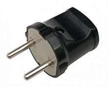 Вилка прямая 10А черная 4242 IN HOME (50/500) (4690612009032)