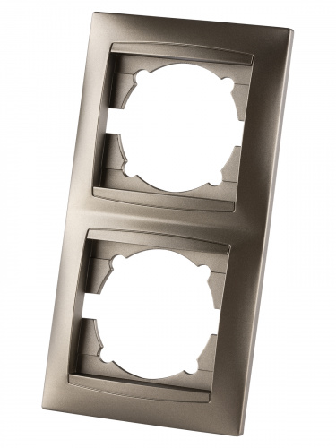 Рамка 2-х постовая вертикальная бронза , с/у, "Лама" (20/240) TDM (SQ1815-0733) фото 5 Рамка 2-х постовая вертикальная бронза , с/у, "Лама" (20/240) TDM (SQ1815-0733) фото 5