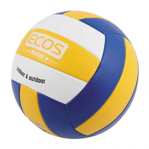 Мяч волейбольный ECOS MOTION VB103 (№5, 3-цвет., машин.сшивка, ПВХ) (1/24) (998192)