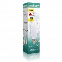 Лампа светодиодная SMARTBUY C37 9,5Вт 3000K E14 (свеча на ветру, матовая, теплый свет) (SBL-C37Can-9_5-30K-E14)