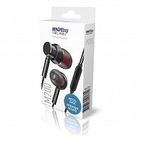 Внутриканальная гарнитура Smartbuy M200, металлич корпус, микрофон, пульт, черная (SBH-023K) (1/60)