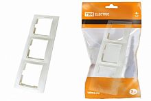 Рамка скрытая установка, 3-х постовая горизонтальная белая "Таймыр" TDM (SQ1814-0028)