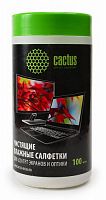 Салфетки Cactus CS-T1001 для экранов и оптики туба 100шт влажных (CS1235-T1001)