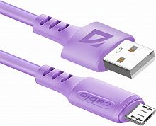 Кабель DEFENDER F207 Micro 1м,2.4А,силикон, пакет (1/100) (87108VIO)