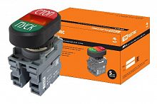 Кнопка двойная MPD4-11R (зеленая/красная) (LED) в сборе d22мм/24В (ПУСК/СТОП) линза красная TDM (SQ0747-0066)