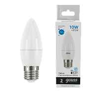 Лампа светодиодная GAUSS Elementary Свеча 10W 750lm 6500K E27 1/10/100 (30230)
