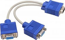Кабель-разветвитель VGA 1=>2 (1x15M/2 x15F),VCOM, 0.2метра <VVG6530-0.2M>