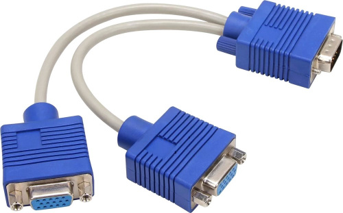 Кабель-разветвитель VGA 1=>2 (1x15M/2 x15F),VCOM, 0.2метра <VVG6530-0.2M>
