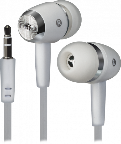 Наушники внутриканальные DEFENDER, Basic 620, вакуумные, шнур 1,1м, белые (1/50) (63625)