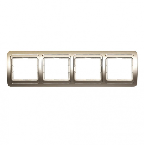 Рамка SMARTBUY скрытая установка, 4-местная горизонтальная шампань "Марс" (SBE-02c-00-FR-4)