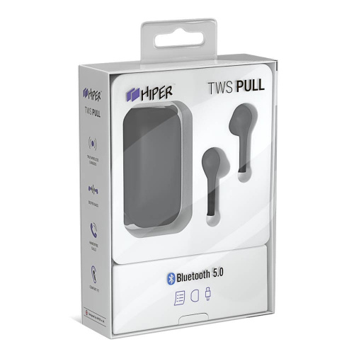 Наушники HIPER TWS Pull HTW-MX1 Black, 20-20000 Гц, 16 Ом, 2x40 мАч, Bluetooth 5.0, с микрофоном, 400 мАч, черный фото 4 Наушники HIPER TWS Pull HTW-MX1 Black, 20-20000 Гц, 16 Ом, 2x40 мАч, Bluetooth 5.0, с микрофоном, 400 мАч, черный фото 4