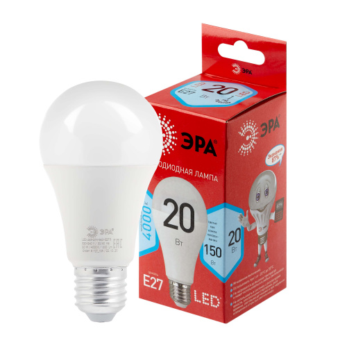 Лампа светодиодная ЭРА RED LINE LED A65-20W-840-E27 R E27 / Е27 20 Вт груша нейтральный белый свет (10/100/1200) (Б0049637) фото 3