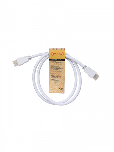 Кабель цифровой HDMI19M to HDMI19M, V1.4+3D, 1m, TV-COM <CG150SW-1M>белый (1/125) фото 3 Кабель цифровой HDMI19M to HDMI19M, V1.4+3D, 1m, TV-COM <CG150SW-1M>белый (1/125) фото 3