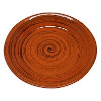Блюдце 10см малое оранж.полоска (1/18) (101582)