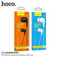 Наушники внутриканальные HOCO M97 Enjoy, микрофон, кнопка ответа, кабель 1.2м, цвет: чёрный (1/420) (6931474771780)