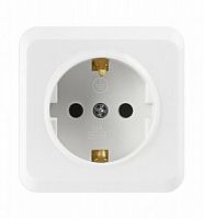 Розетка SMARTBUY 1-местная 16А, ОУ, с заземлением белая, керамика "Юпитер" (SBE-03w-16-S1-Z-c) (1/10)