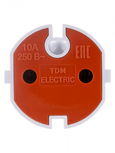 Кабельная розетка б/з белая с красной вставкой 10А 250B белая TDM (48/720) (SQ1806-0213) фото 4