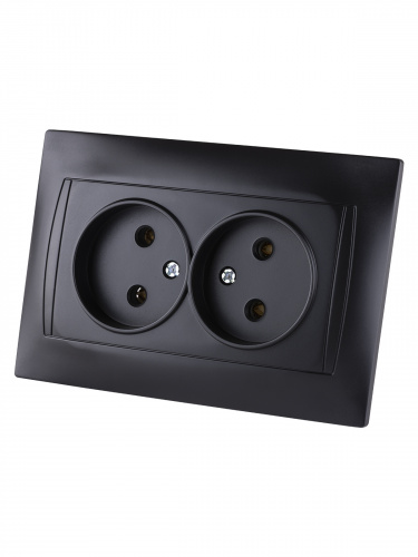 Розетка двойная 2П 10А 250В графит , с/у, "Лама" (7/84) TDM (SQ1815-0624) фото 5