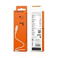 Кабель USB - микро USB Borofone BX16 Easy, 1.0м, круглый, 2.0A, ПВХ, цвет: белый (1/648) (6957531099482)