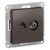 Механизм розетки компьютерной + TV 2-м С/У ATLASDESIGN RJ45 кат.5E + TV мокко Systeme Electric ATN000689 (1/10/60)