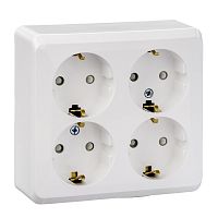 Розетка 4-м О/У ЭТЮД 16А 250В защ. шторки с заземл. бел. Systeme Electric PA16-208B (1/5/60)
