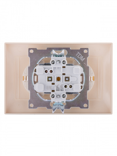 Розетка двойная 2П+З 16А 250В сл. кость , с/у, "Лама" (6/72) TDM (SQ1815-0125) фото 3 Розетка двойная 2П+З 16А 250В сл. кость , с/у, "Лама" (6/72) TDM (SQ1815-0125) фото 3