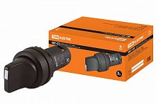 Переключатель на 3 положения с фиксацией SB7-CD33 короткая ручка d22мм 1з+1з черный TDM (SQ0746-0072)