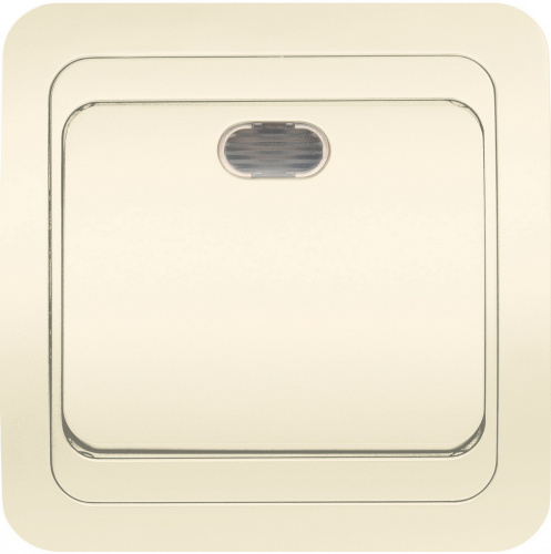 Выключатель SMARTBUY скрытая установка, 1-клавишный с индикатором 10А бежевый, керамика "Марс" (SBE-02i-10-SW1-1-c) (1/200)