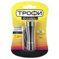 Фонарь ТРОФИ TMB1 ручной алюминиевый 1x1W LED 1хАА блистер (1/24/144/1728) (Б0023318)