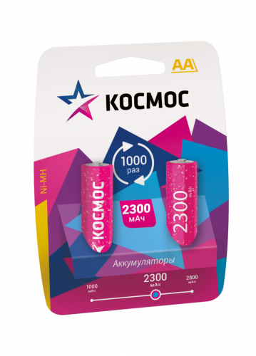 Аккумулятор КОСМОС  R6 (2300 mAh)   BL2   (2/24/288) (KOCR6NIMH(2300MA)max)