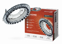 Светильник встраиваемый GX53R-crystal R42L-BC с подсветкой 4К под GX53 Черный/Хром IN HOME (1/50) (4690612044316)