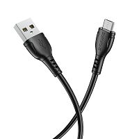 Кабель USB - микро USB Borofone BX51, 1.м, 2.4A, пластик, цвет: черный (1/360) (6931474743916)