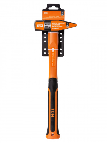 Молоток слесарный, 800 гр, кованый, с усилен. прорезиненной фиберглассовой рукояткой "Алмаз" TDM (1/1/12) (SQ1036-0115) фото 2