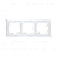 Рамка SMARTBUY 3-местная стекло белая "Нептун" (SBE-05w-Glass-FR-3)