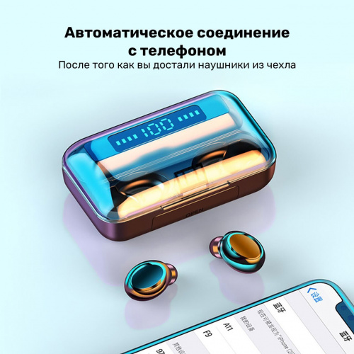 Беспроводные TWS-наушники LOONA TWS-006black,Bluetooth 5.0, черные (1/100) фото 6